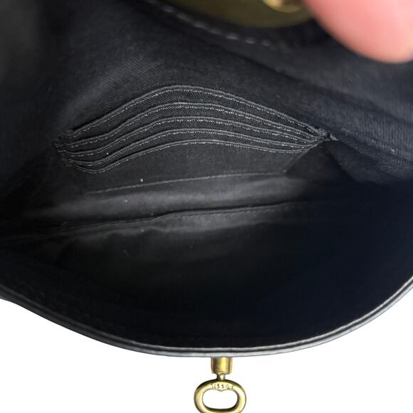 Fossil Black Pebbled Leather Crossbody Small Keyhole Lock - Picture 4 of 6